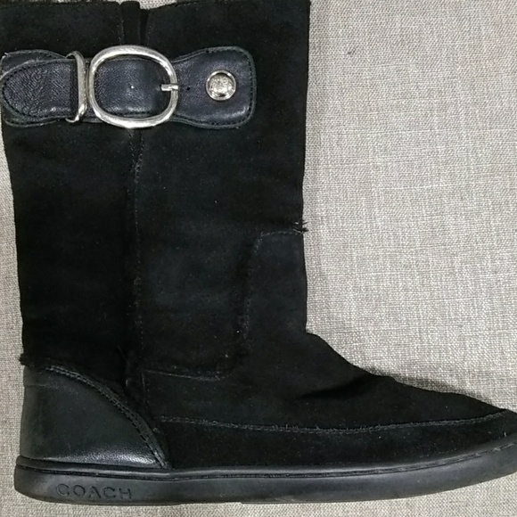 Coach black suede boots size 7 - Picture 4 of 8